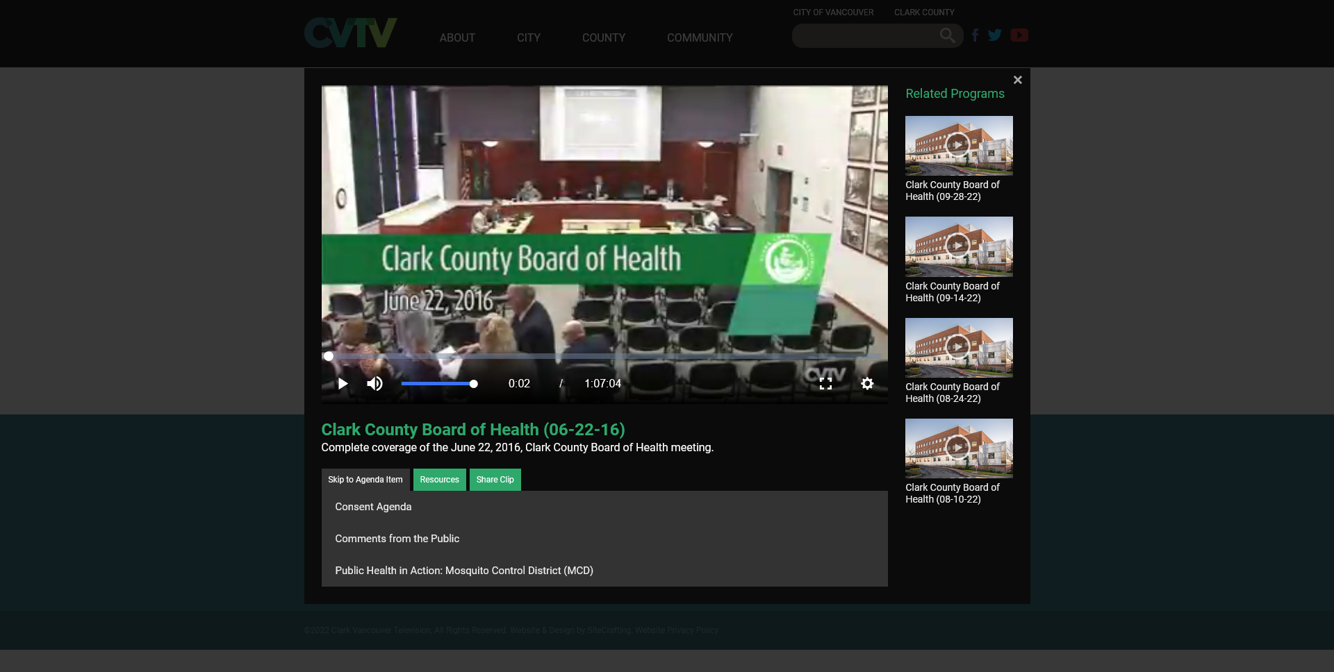 June 22, 2016 Board of Health meeting
