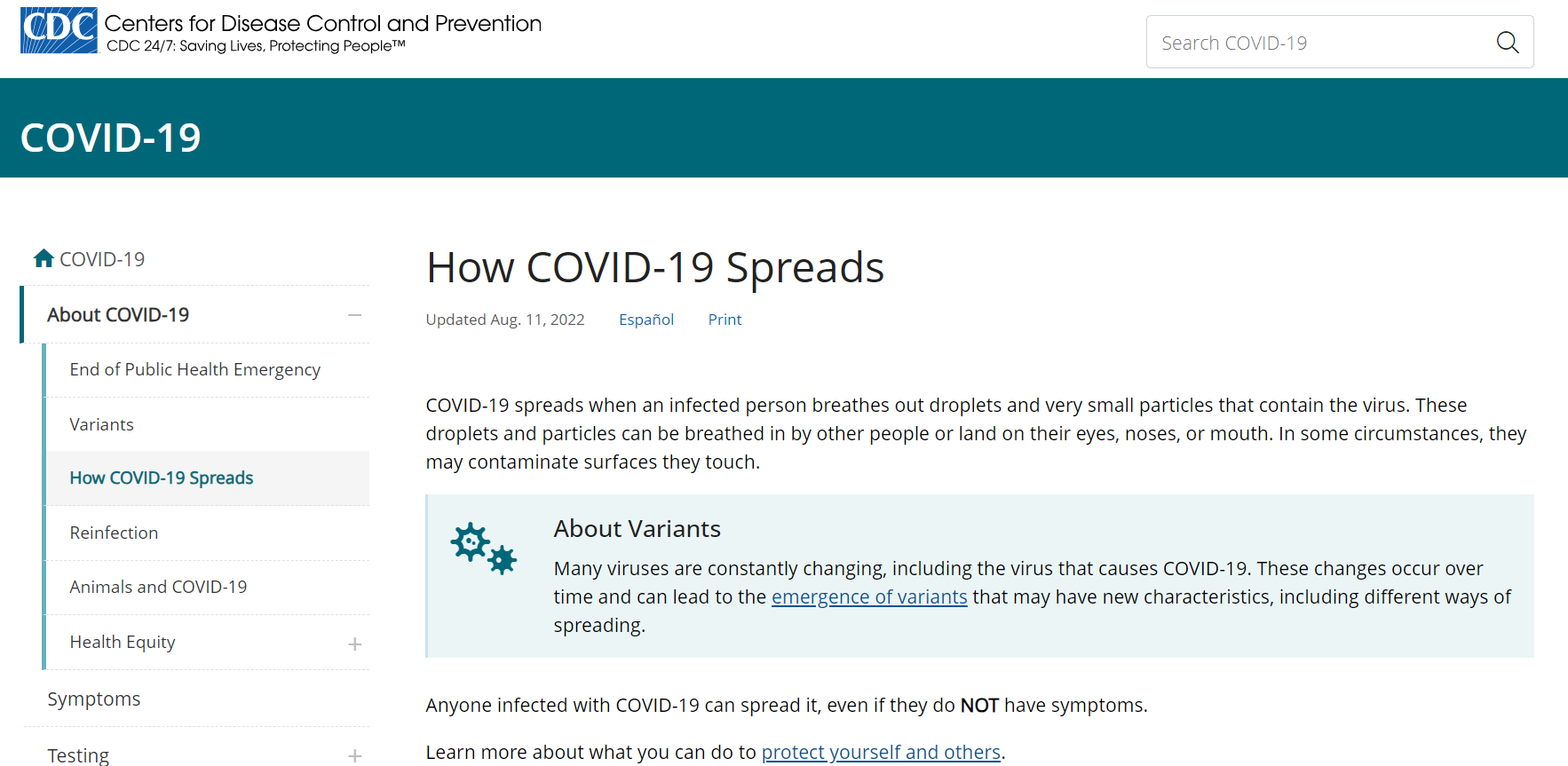 CDC | How COVID-19 Spreads - Clark County Mosquito Control District - CCMCD